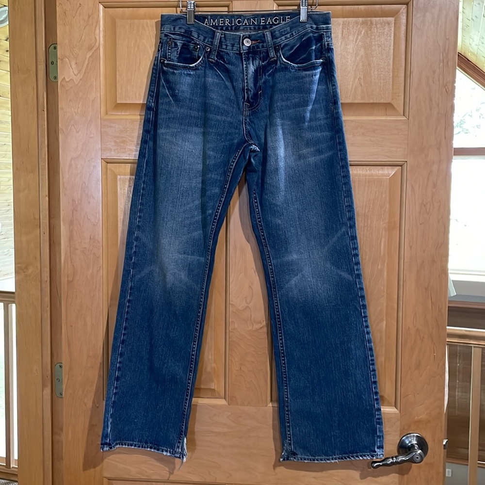 American Eagle Outfitters Men's Bootcut Jeans - Dark Blue
